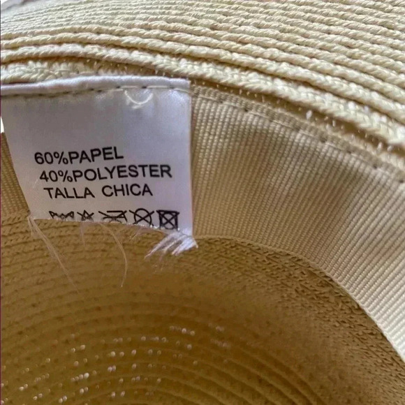 Beach Sun Hat - with leather and button trim brim packable - Picture 3 of 3